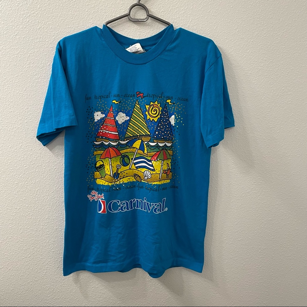 Men’s Short Sleeve Beach Graphic Tee - Teal Blue